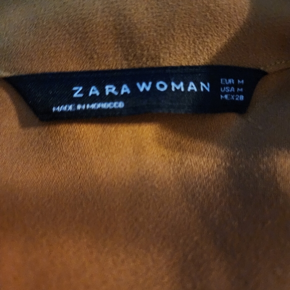 Zara Button Neck Yellow Shirt Size Medium - Picture 3 of 3